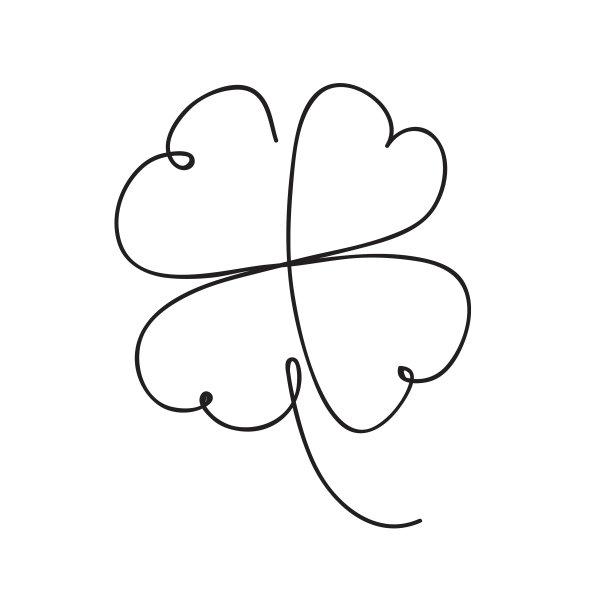 圣帕特里克苜蓿叶连续线条艺术图片下载