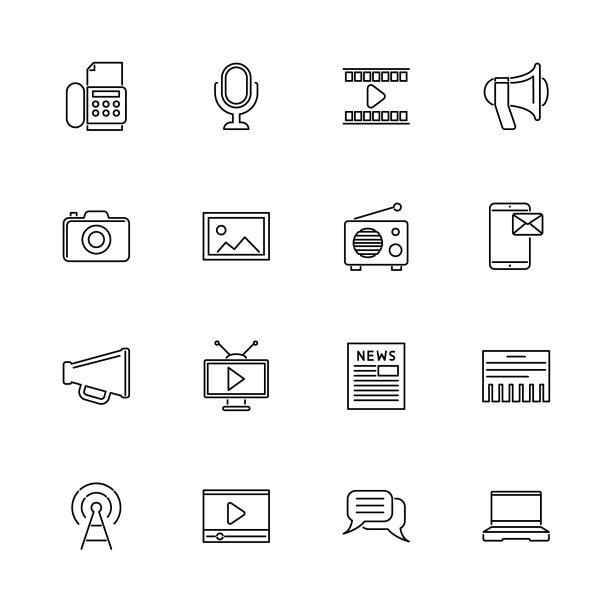 媒体-平面图标图片下载