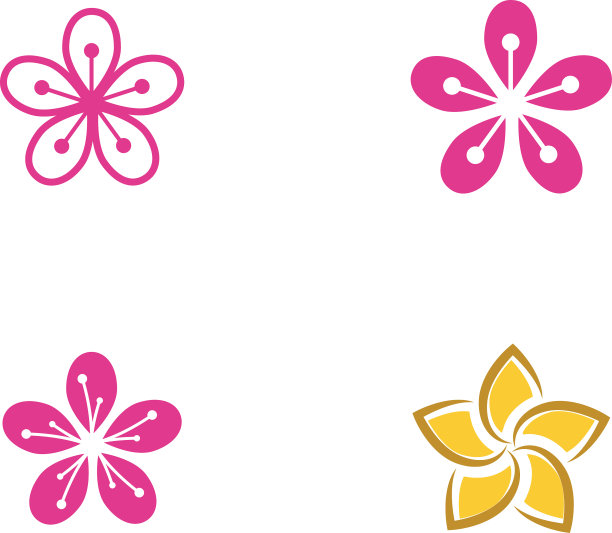 美女图标花卉设计图片下载