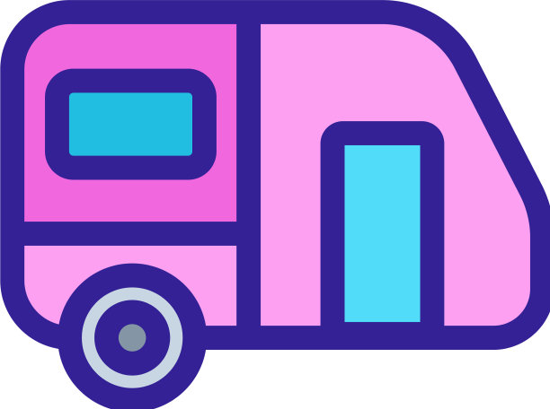 车轮上的房子图标孤立的轮廓图片下载