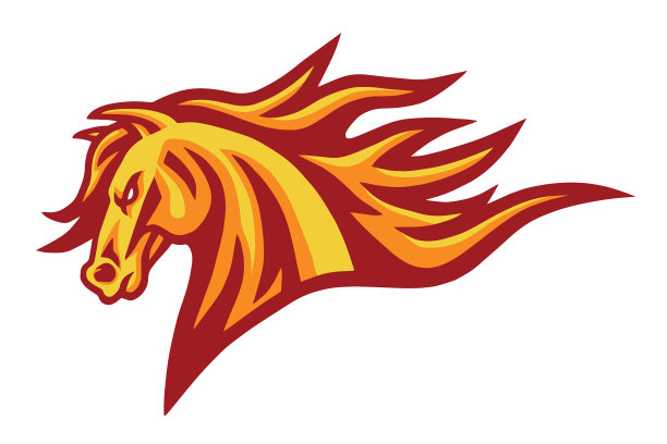 马头野马火燃烧火焰标志图片下载