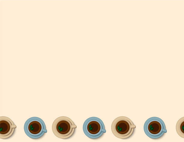 茶和咖啡杯无缝模式在蜡笔图片下载