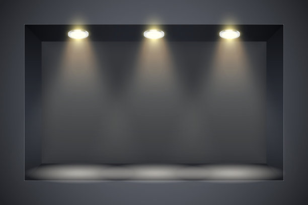 黑色壁龛与聚光灯图片下载