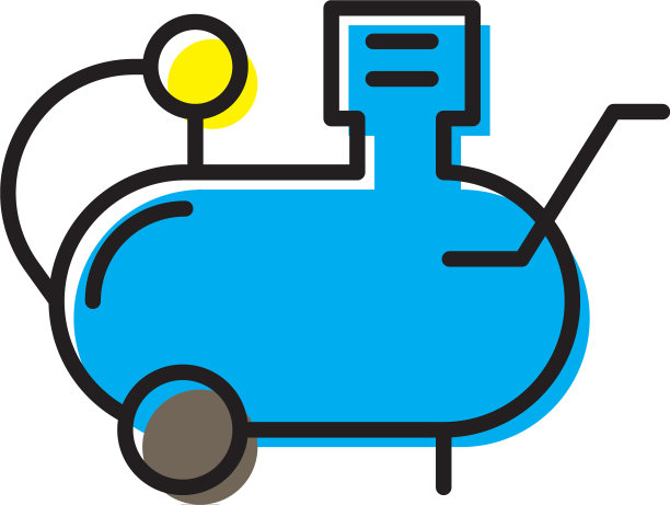 空压机图标隔离在白色背景上图片下载