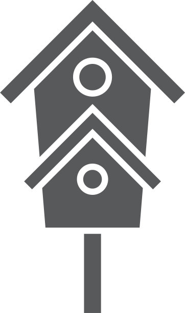 鸟舍图标象征房子孤立在白色图片下载