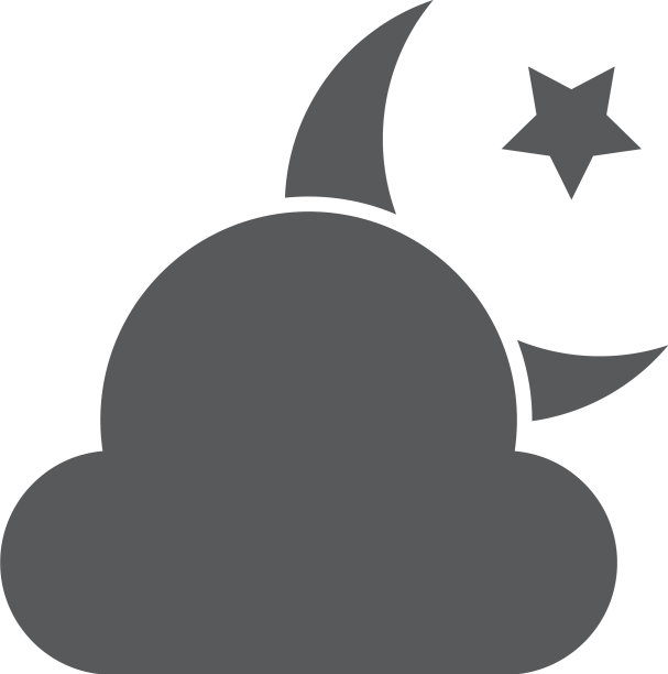 云月亮星星图标孤立在白色图片下载