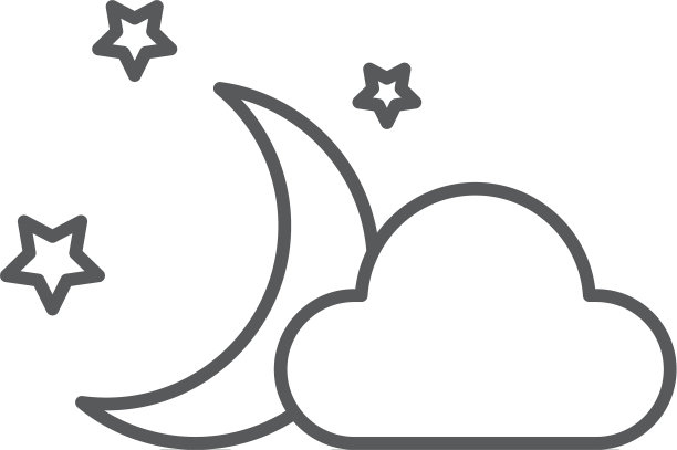 云月亮星星图标孤立在白色图片下载