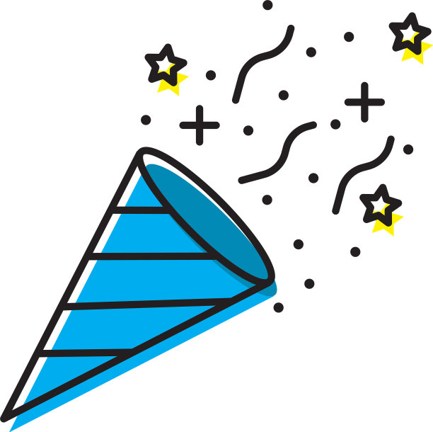 五彩纸屑popper图标概念孤立的派对图片下载