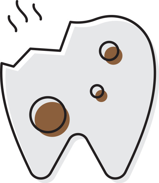 龋齿图标象征牙科疾病孤立图片下载