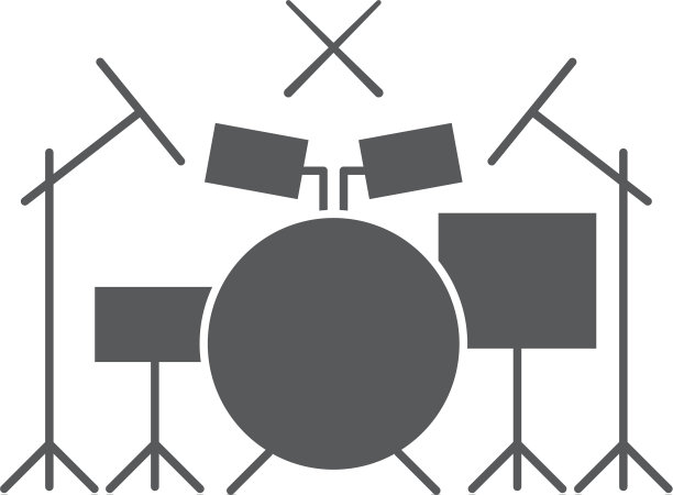 鼓套件图标孤立的白色背景图片下载