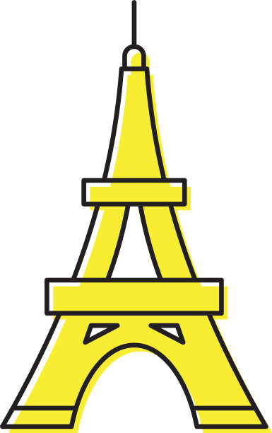 埃菲尔铁塔图标象征孤立在白色图片下载