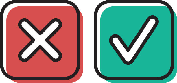 绿色的勾号和红十字会的勾号图标图片下载