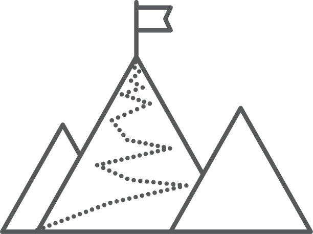 白色背景山顶旗帜图标图片下载
