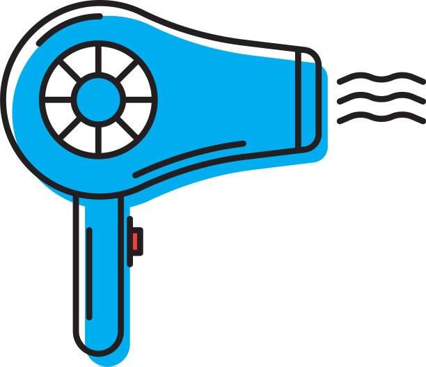 吹风机图标孤立的白色背景图片下载