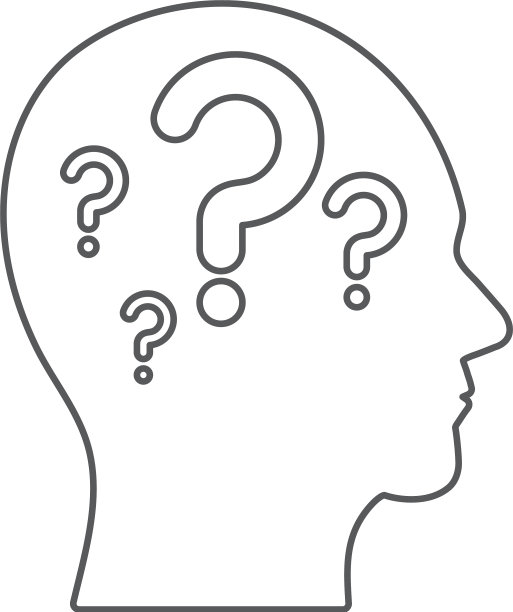 头与问号图标孤立在白色图片下载