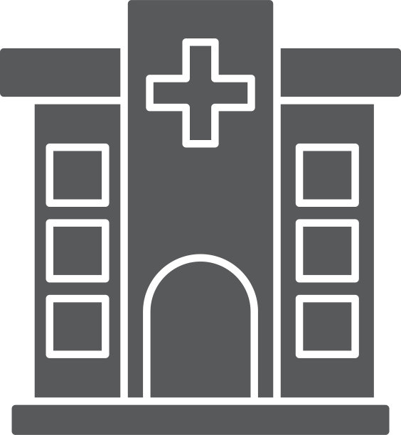 医院大楼图标孤立在白色上图片下载