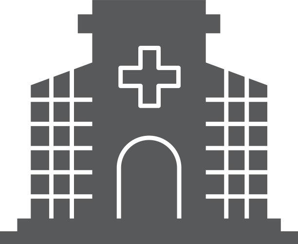 医院大楼图标孤立在白色上图片下载