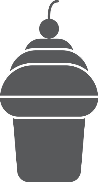 冰淇淋杯图标概念孤立在白色图片下载