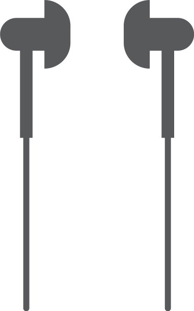 在耳朵耳机图标隔离白色图片下载