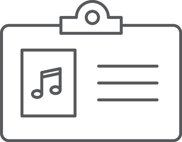 白色背景上的音乐职员徽章图标符号图片下载