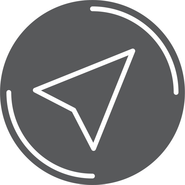 白色背景上的导航光标图标符号图片下载