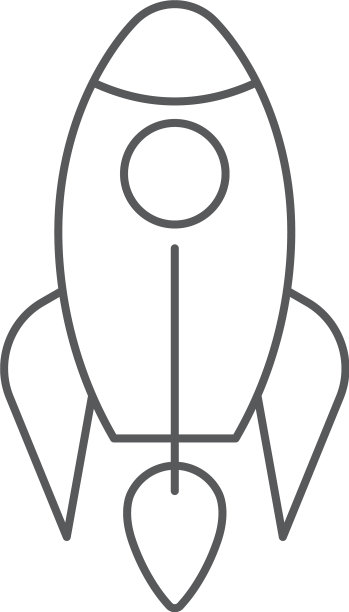 白色背景上的火箭图标概念图片下载