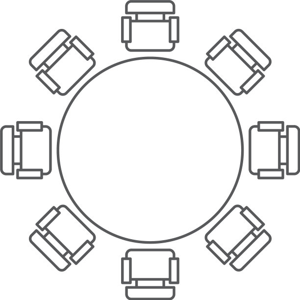 圆桌和椅子顶部视图图标孤立上图片下载