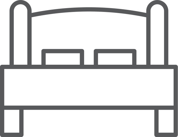 单人床图标孤立在白色背景图片下载