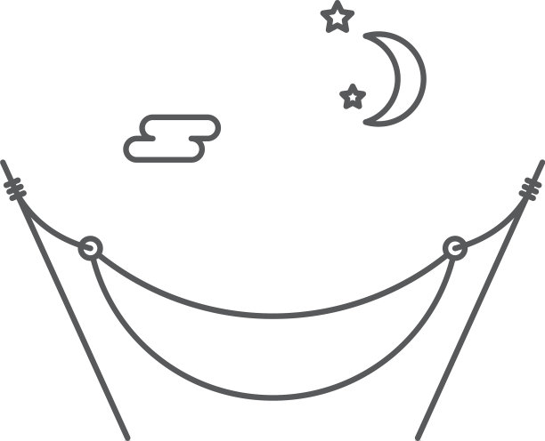 睡眠吊床图标符号孤立在白色图片下载