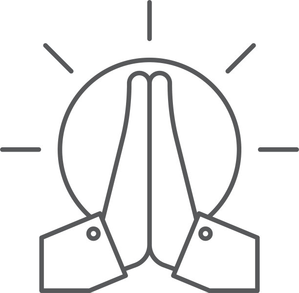 祈祷的双手图标符号孤立在白色图片下载