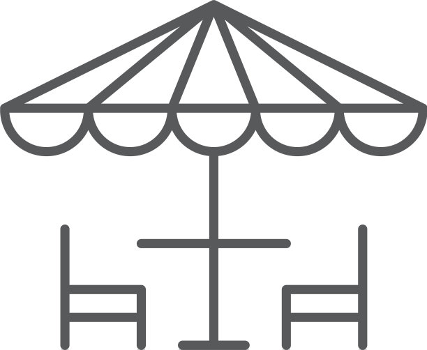 露台咖啡馆图标概念孤立在白色图片下载