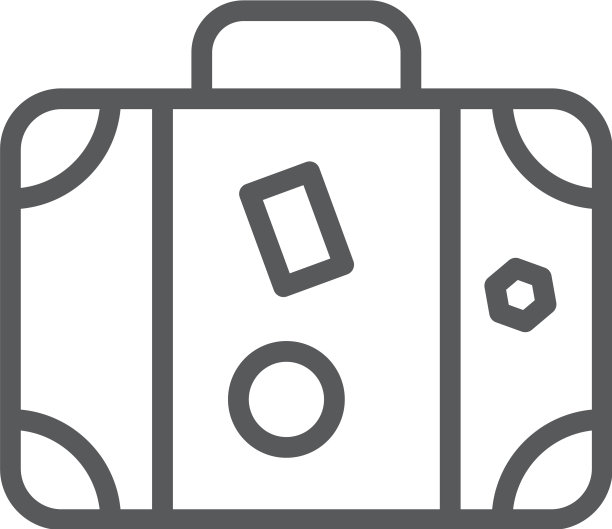 白色背景上的旅行箱图标概念图片下载