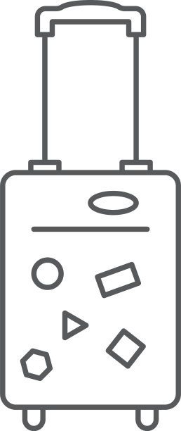 白色背景上的旅行箱图标概念图片下载