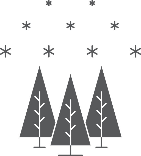 冬季森林与雪图标概念隔离图片下载