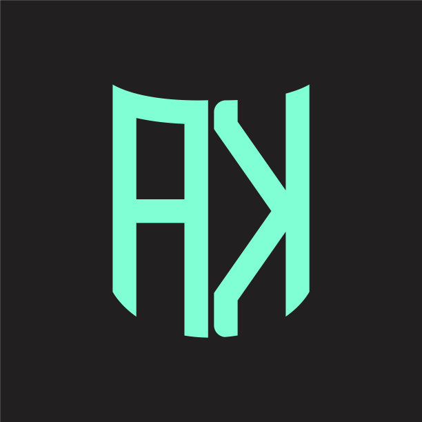 Ak标志与缎带风格的图案设计模板图片下载