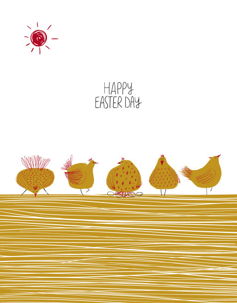 有鸡的复活节贺卡图片下载
