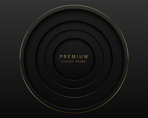 黑色抽象圆纸剪纸豪华框架图片下载