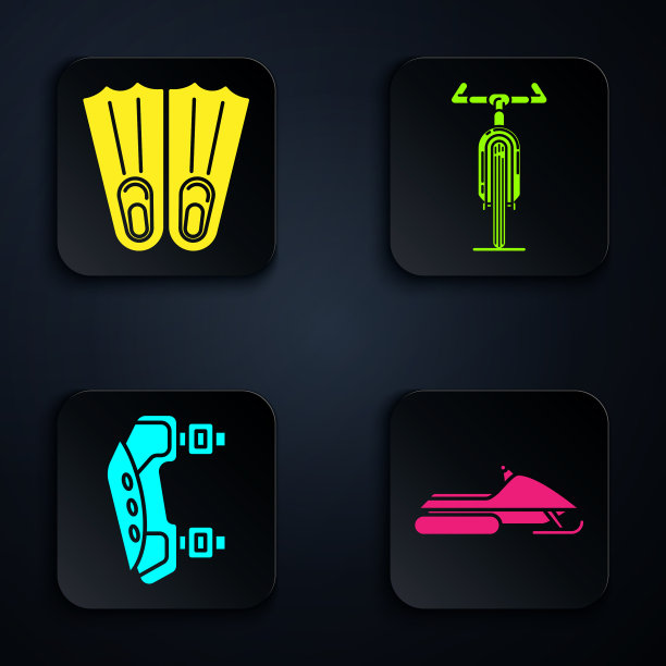 设置雪地摩托游泳膝盖的橡胶脚蹼图片下载