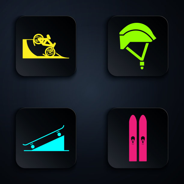 在街道坡道上设置滑雪和自行车杆图片下载