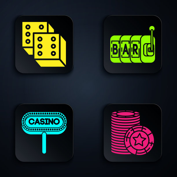 设置赌场筹码游戏骰子赌场招牌和图片下载