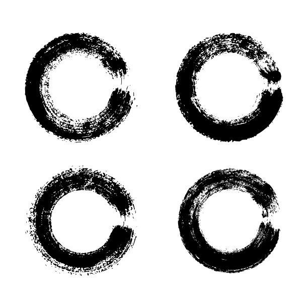 设置黑色墨水圆形笔触在白色图片下载