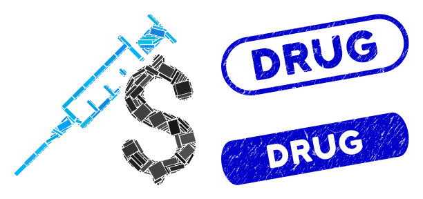 矩形拼贴药生意与垃圾药图片下载