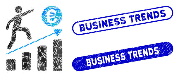 矩形拼贴欧元业务增长与垃圾图片下载