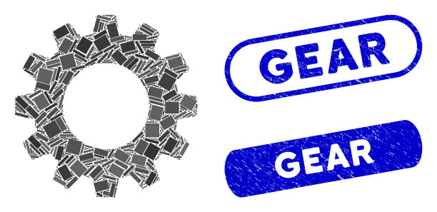 矩形拼贴齿轮与划伤齿轮密封图片下载