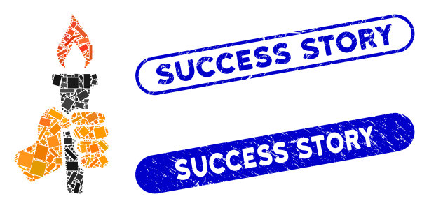 矩形马赛克手与火与火炬图片下载