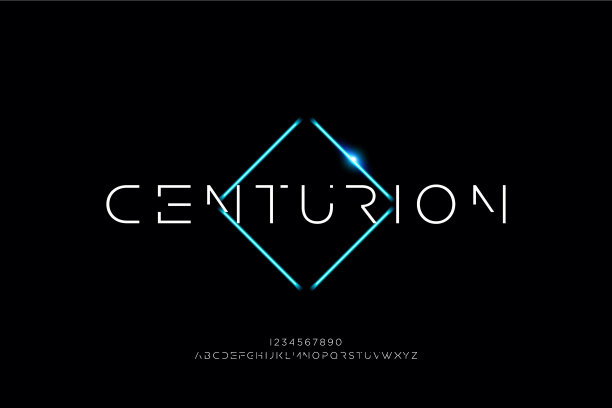 字母表字体未来的数字空间排版图片下载