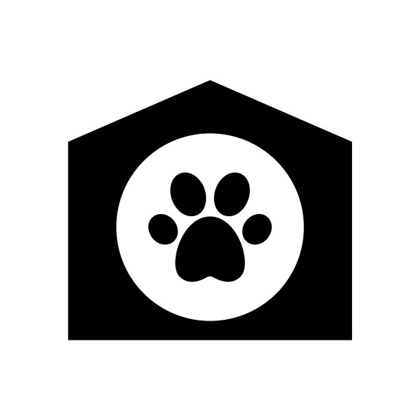 剪影宠物屋与圆形图片下载