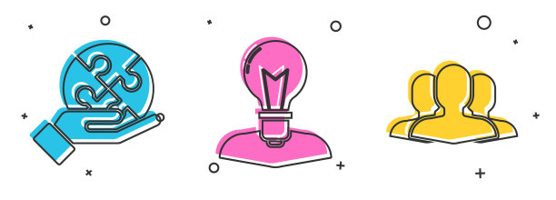 用灯固定手拼图人头图片下载