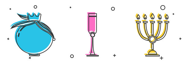 放置石榴犹太酒杯和光明节图片下载