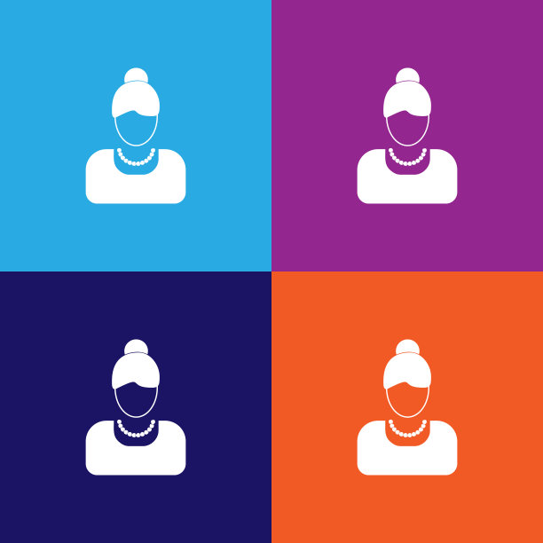 一个女性偶像的化身。元素的流行头像图标。优质的平面设计。标志，符号收集图标为网站，网页设计图片下载